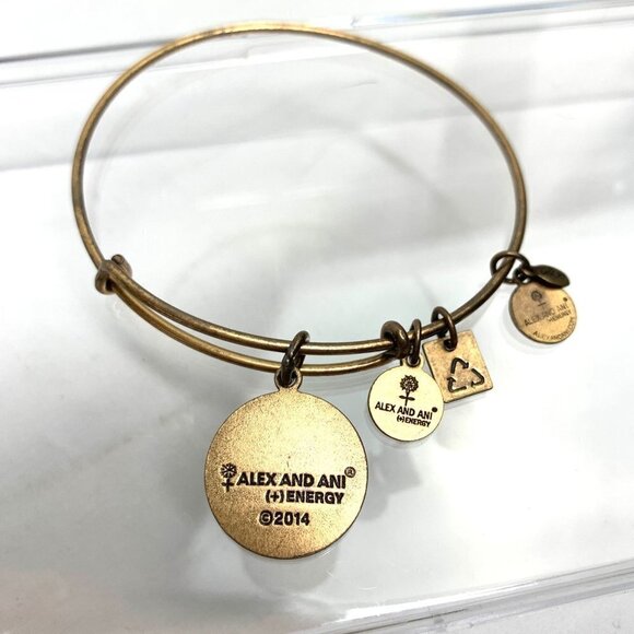 Alex and Ani Elephant Charm Bracelet - Gold Finish Expands 2"- 3.5" - Picture 2 of 2